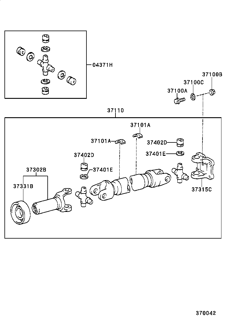 37120-35680 SHAFT ASSY, PROPELLER INTERMEDIATE product image