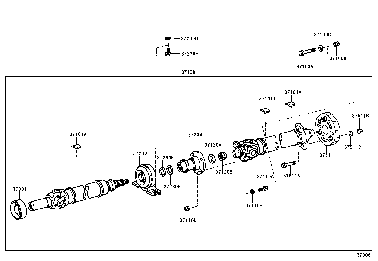 37100-24360 SHAFT ASSY, PROPELLER W/CENTER BEARING product image