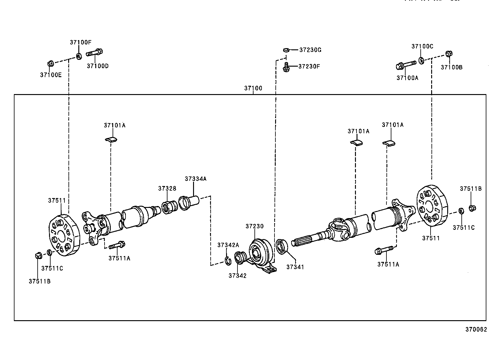 37100-24360 SHAFT ASSY, PROPELLER W/CENTER BEARING product image