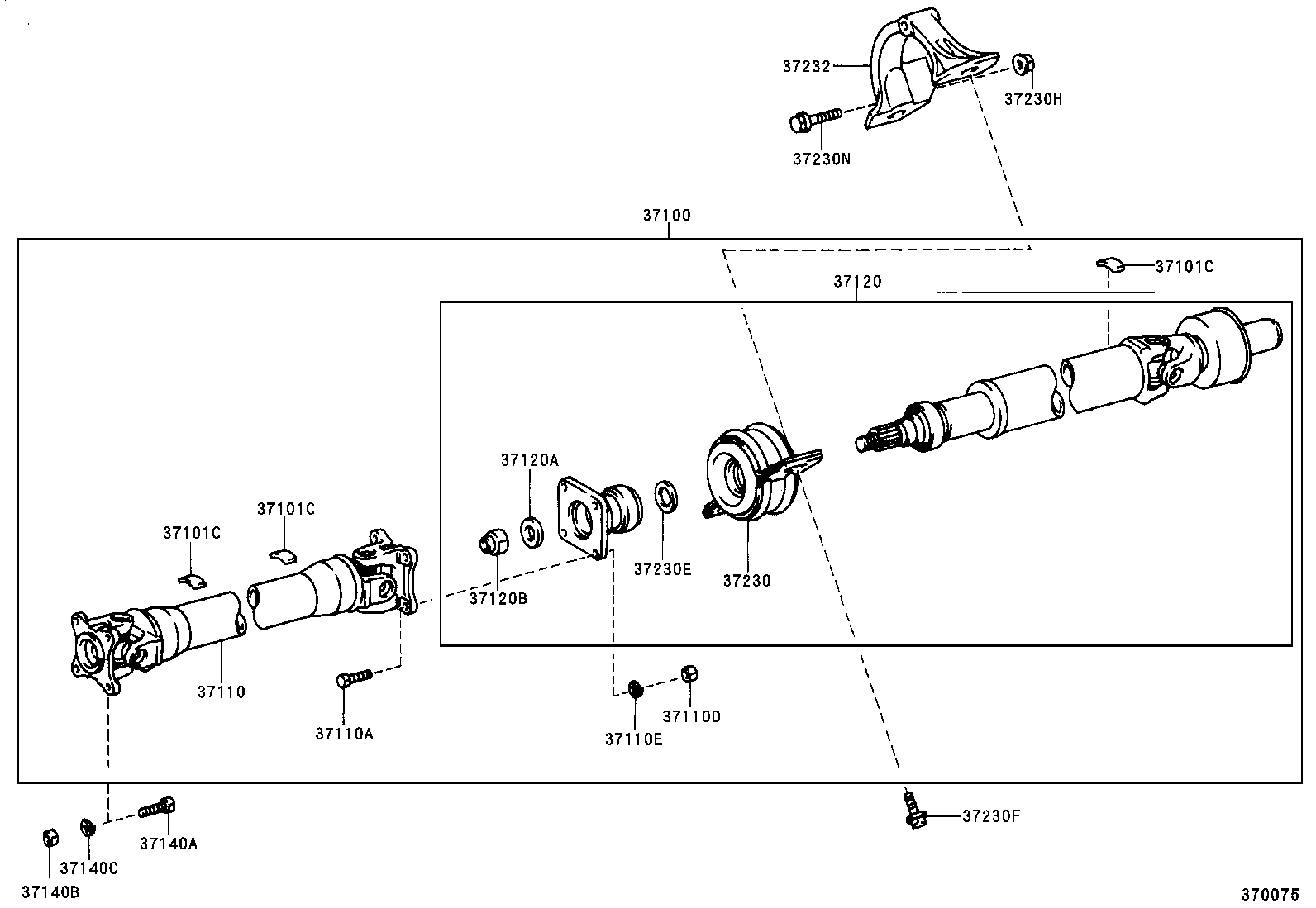 37110-28260 SHAFT ASSY, PROPELLER product image