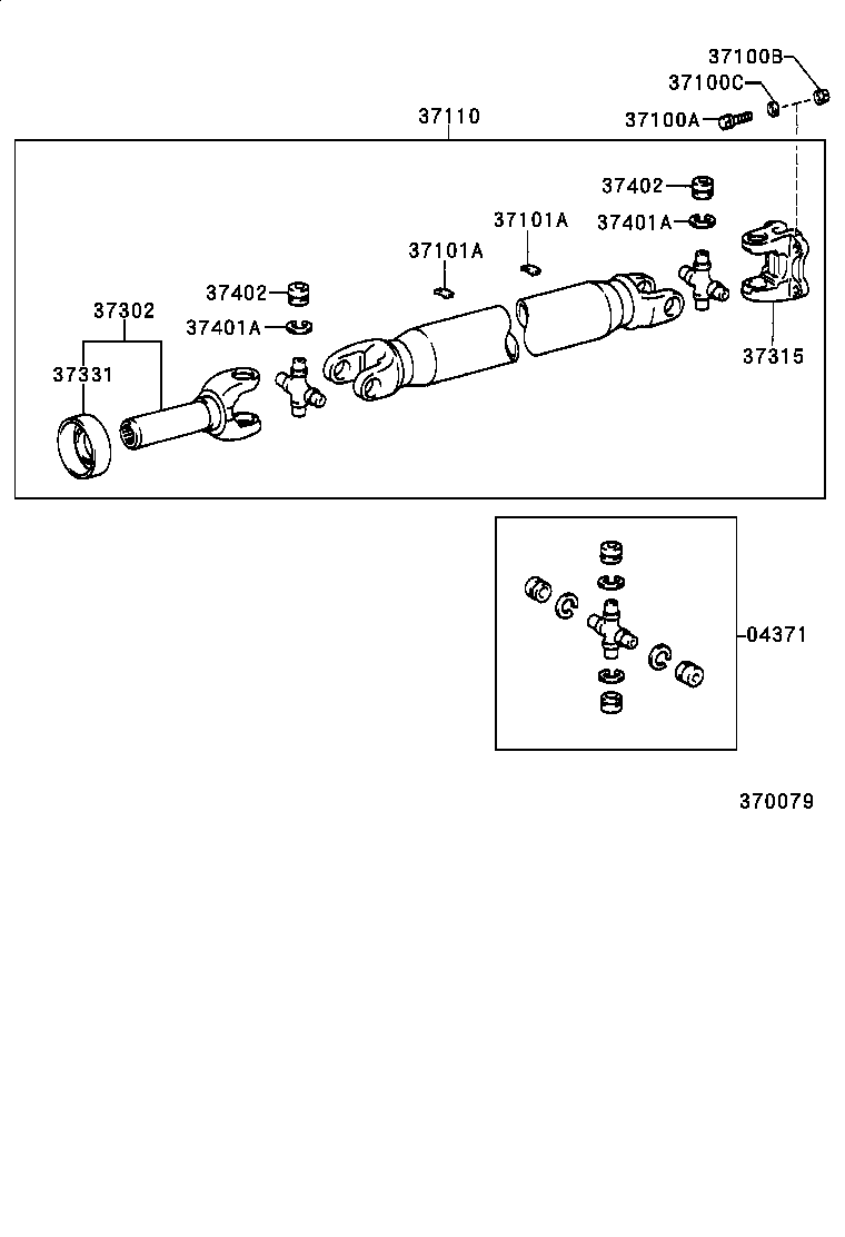 37120-28030 SHAFT ASSY, PROPELLER INTERMEDIATE product image