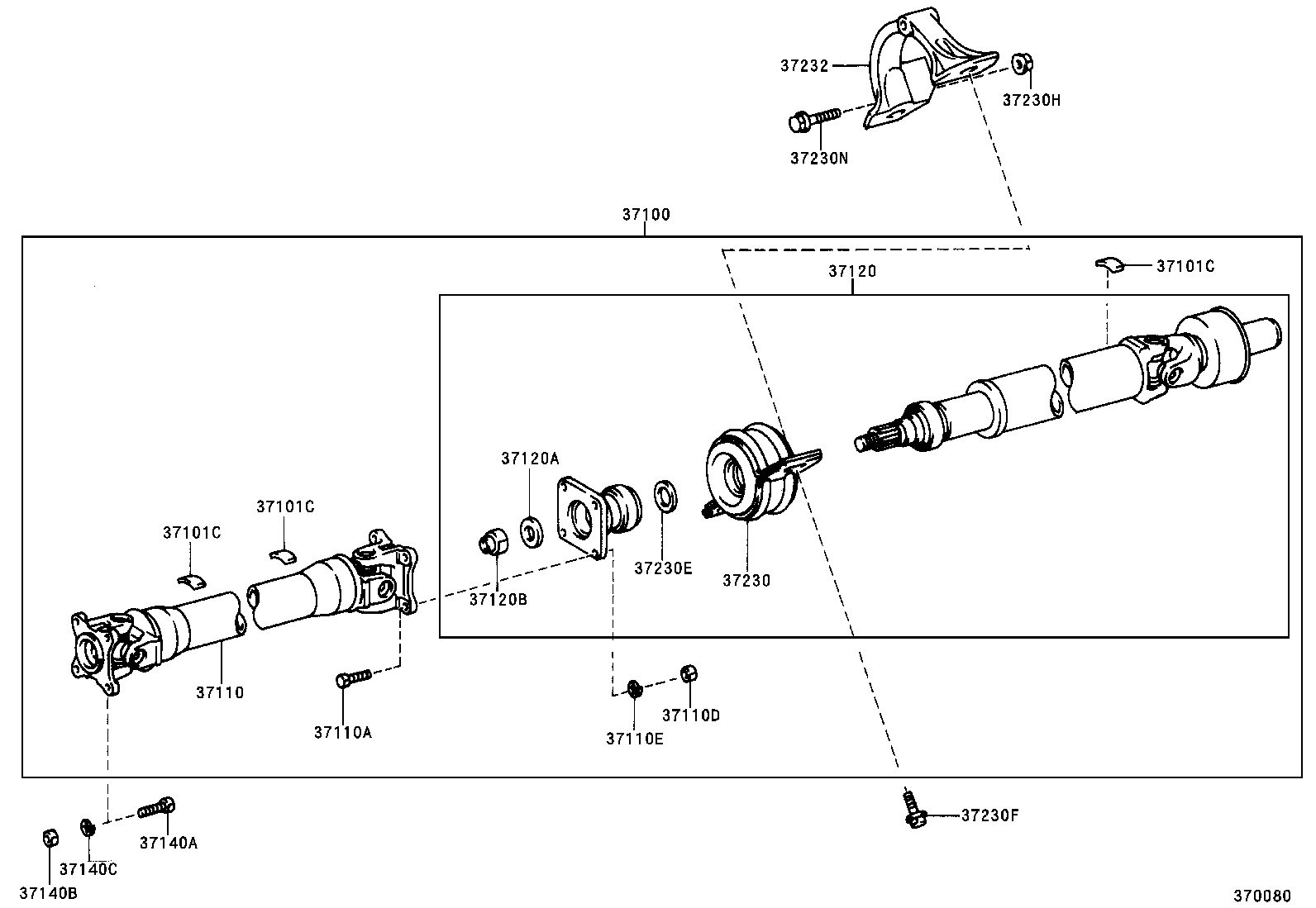37120-28030 SHAFT ASSY, PROPELLER INTERMEDIATE product image