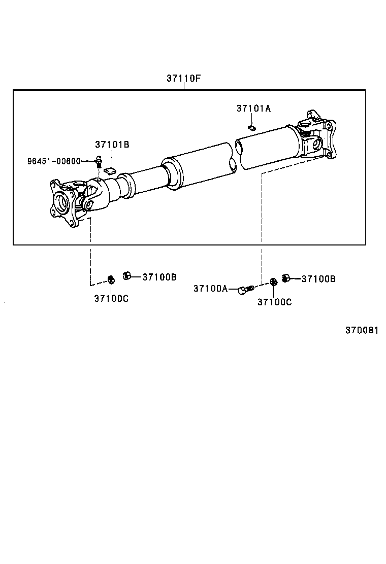 37120-28030 SHAFT ASSY, PROPELLER INTERMEDIATE product image