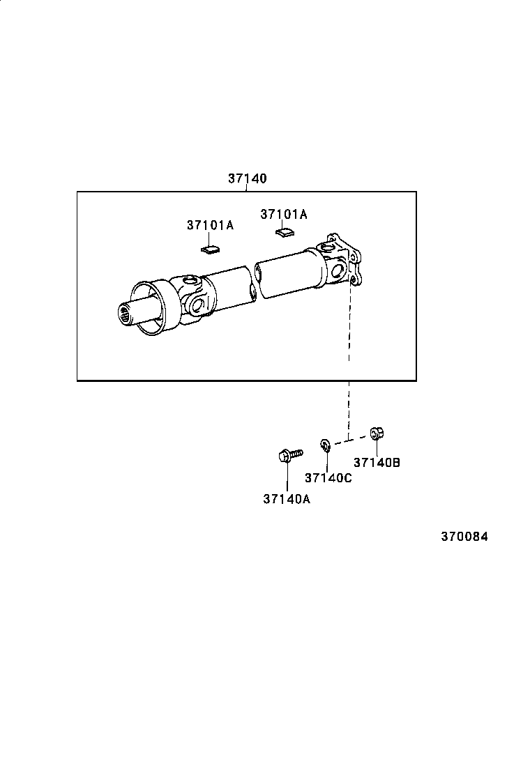 37100-26530 SHAFT ASSY, PROPELLER W/CENTER BEARING product image