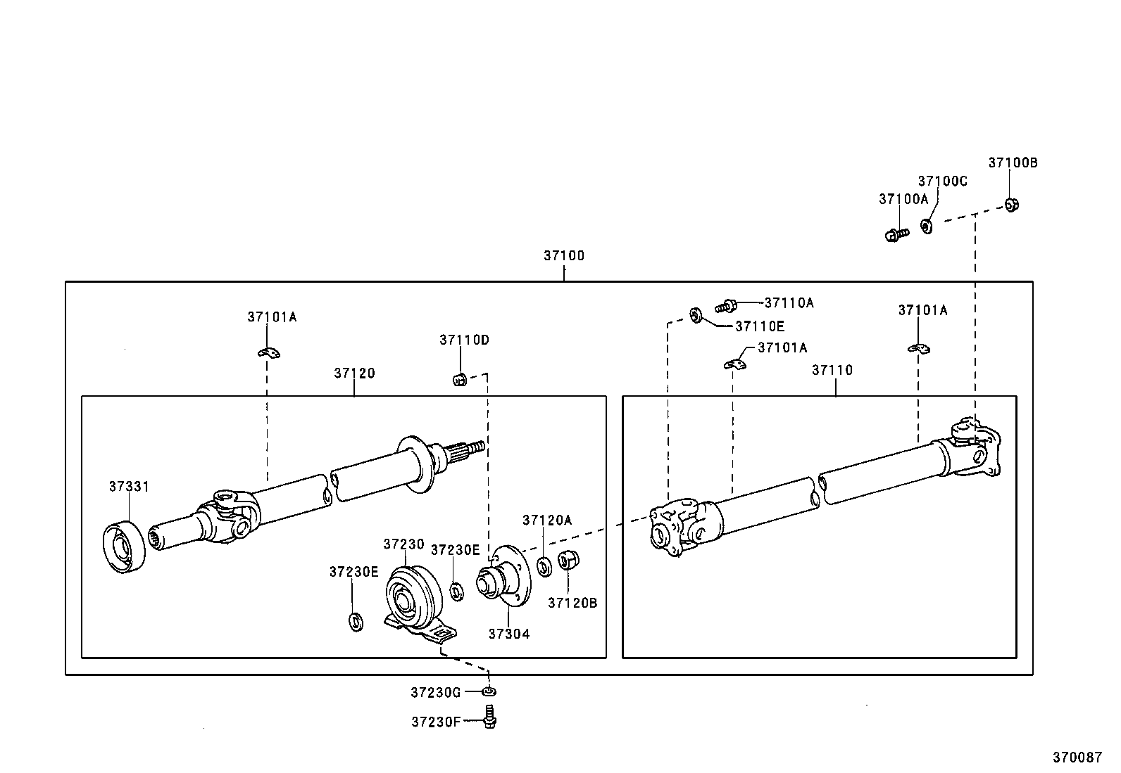 37120-53010 SHAFT ASSY, PROPELLER INTERMEDIATE product image
