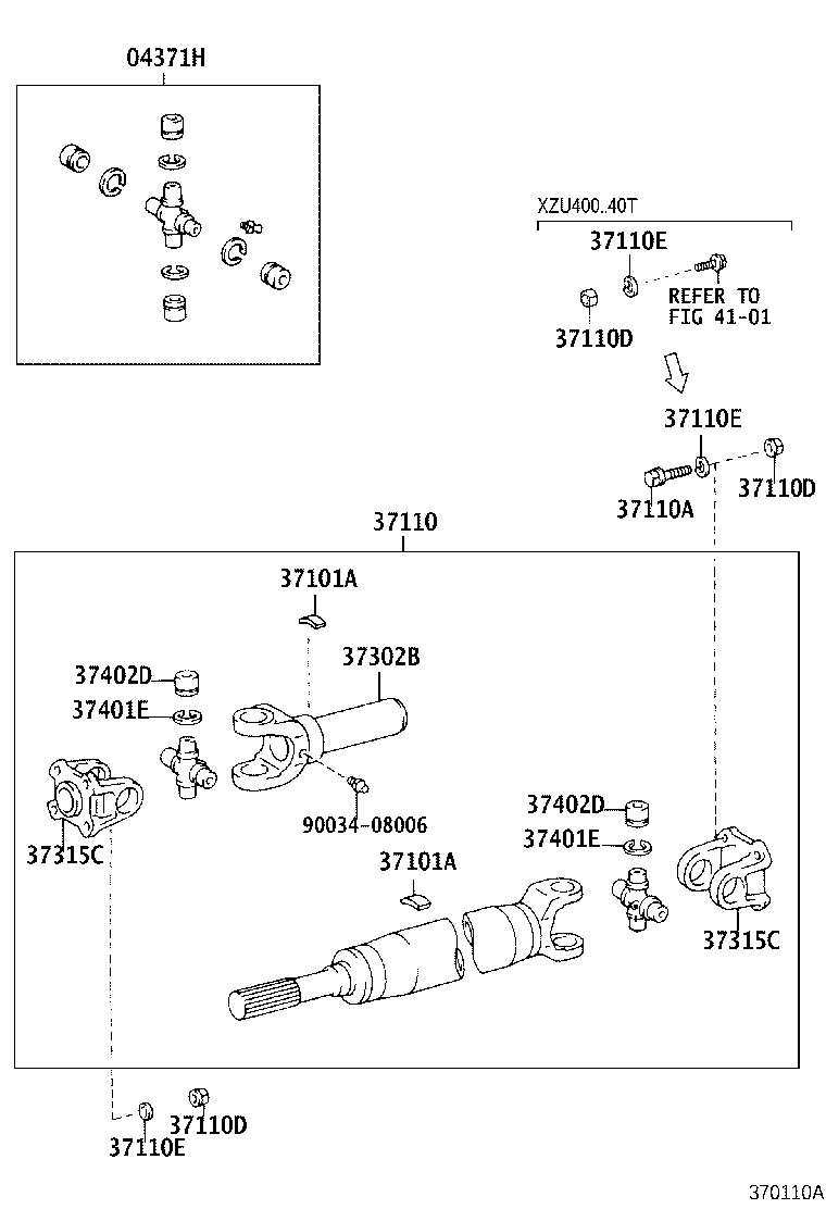 37100-37200 SHAFT ASSY, PROPELLER W/CENTER BEARING product image