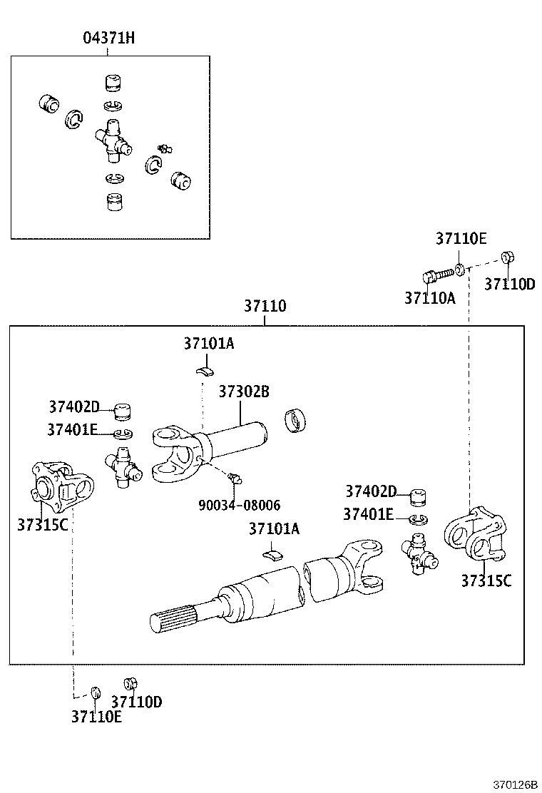 37305-36050 COVER SUB-ASSY, REAR PROPELLER SHAFT SLIDING SHAFT DUST product image