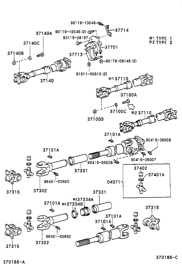 37402-25010 BEARING SUB-ASSY, UNIVERSAL JOINT SPIDER product image