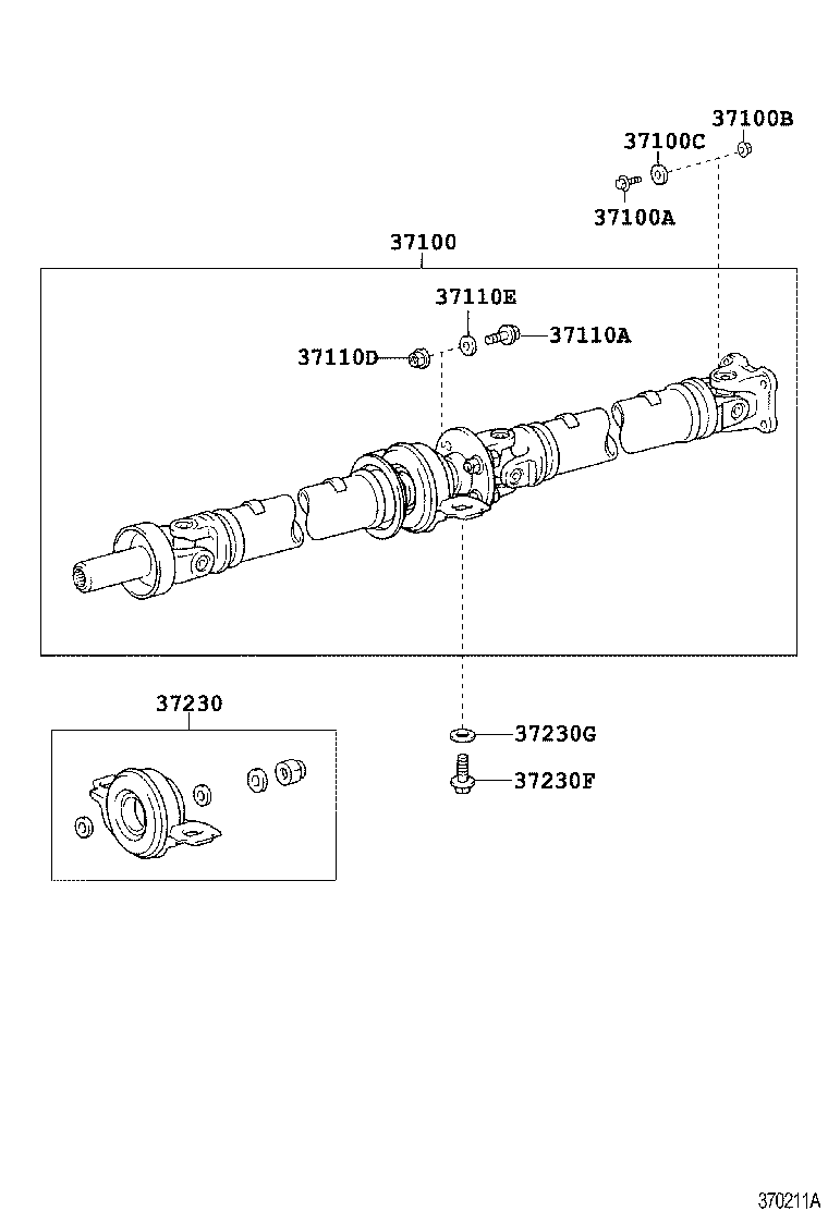37120-53010 SHAFT ASSY, PROPELLER INTERMEDIATE product image