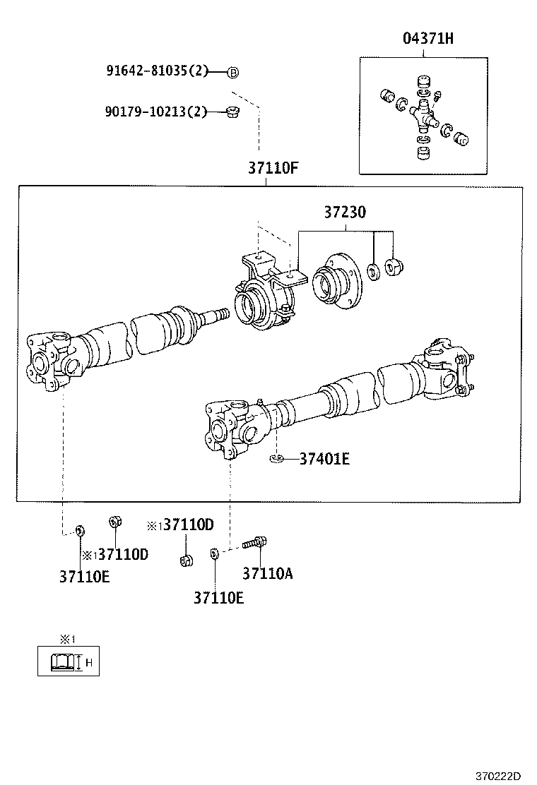37100-0W080 SHAFT ASSY, PROPELLER, REAR product image