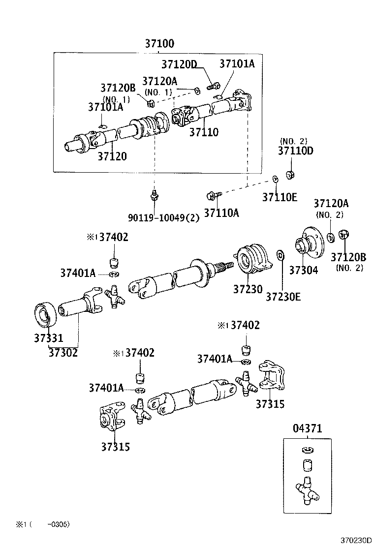 37302-26011 YOKE SUB-ASSY, UNIVERSAL JOINT SLEEVE product image