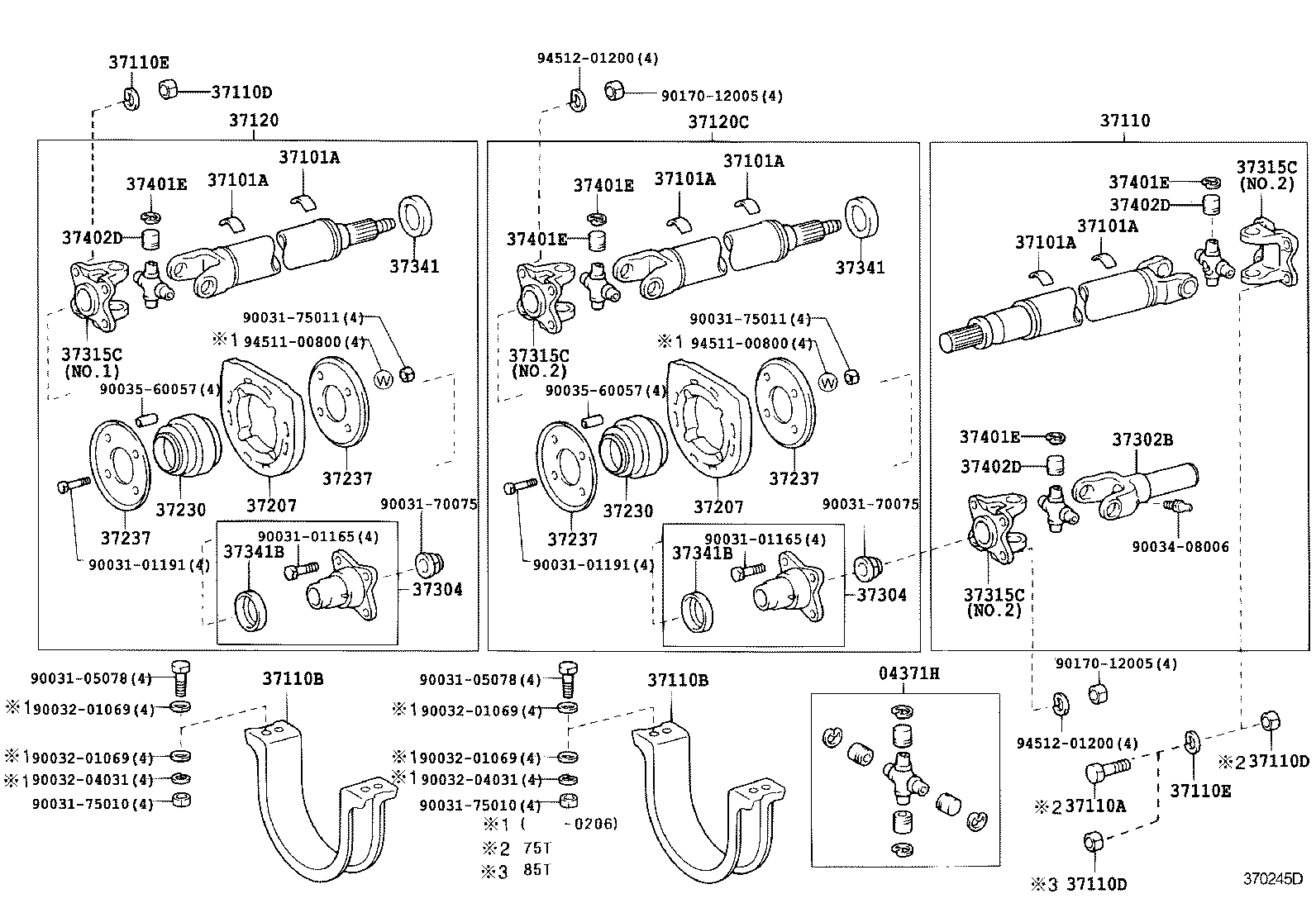 04371-37080 SPIDER KIT, REAR PROPELLER SHAFT UNIVERSAL JOINT product image