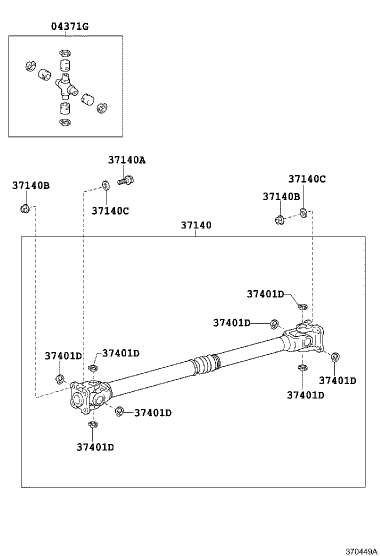 04371-04031 SPIDER KIT, UNIVERSAL JOINT(FOR PROPELLER SHAFT) product image