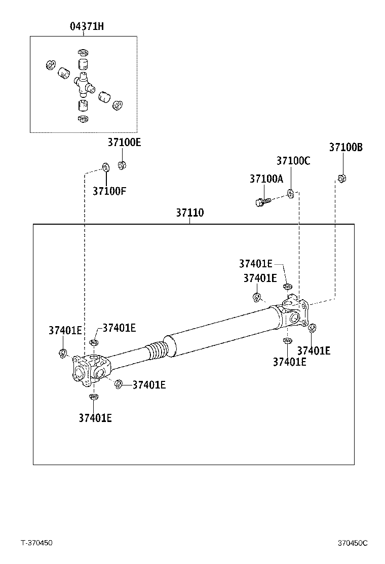 04371-04031 SPIDER KIT, UNIVERSAL JOINT(FOR PROPELLER SHAFT) product image