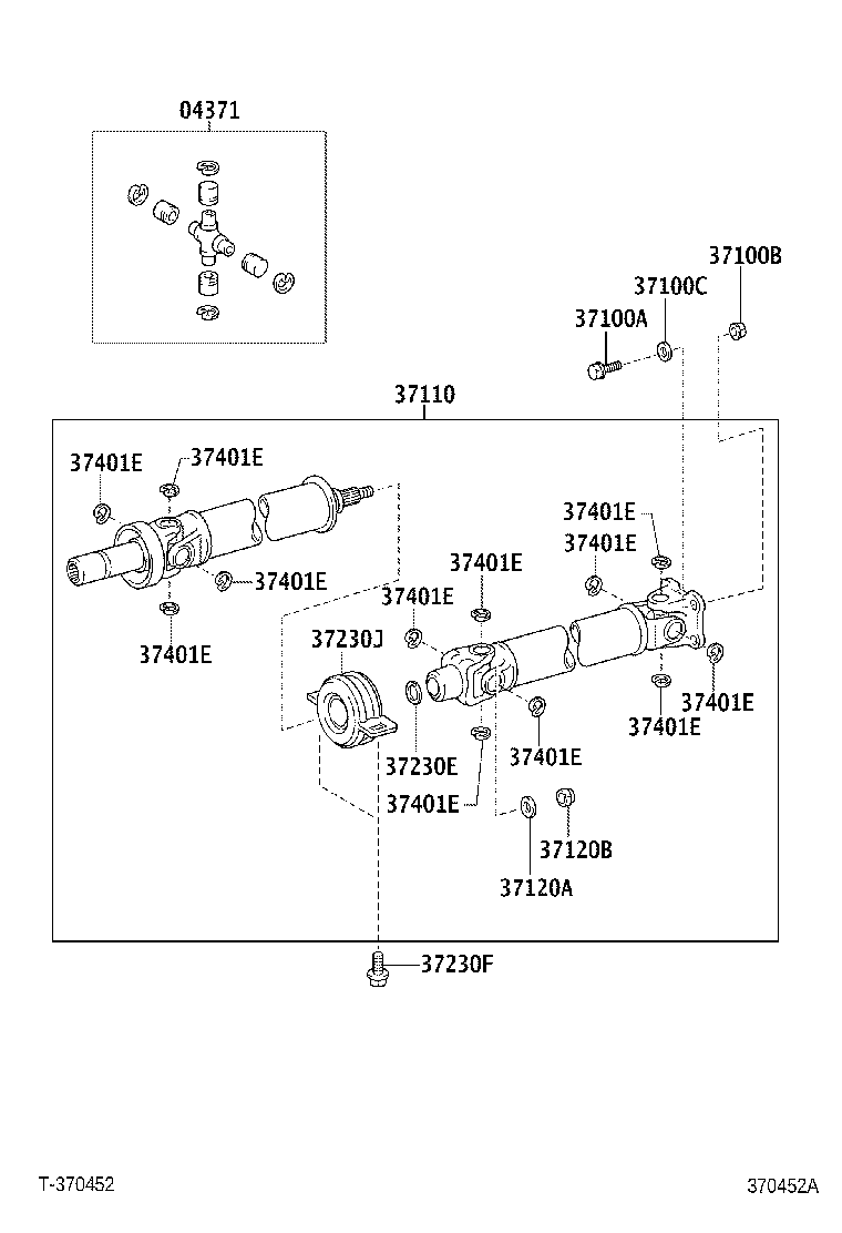 04371-04031 SPIDER KIT, UNIVERSAL JOINT(FOR PROPELLER SHAFT) product image