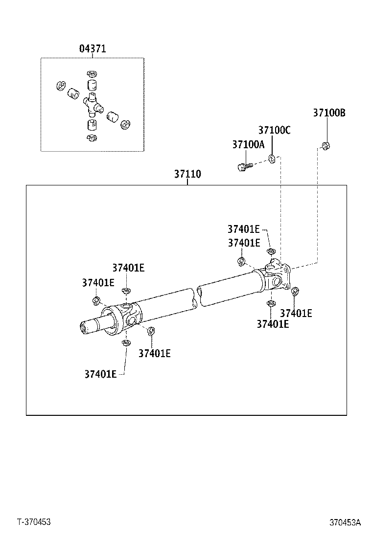 04371-04031 SPIDER KIT, UNIVERSAL JOINT(FOR PROPELLER SHAFT) product image