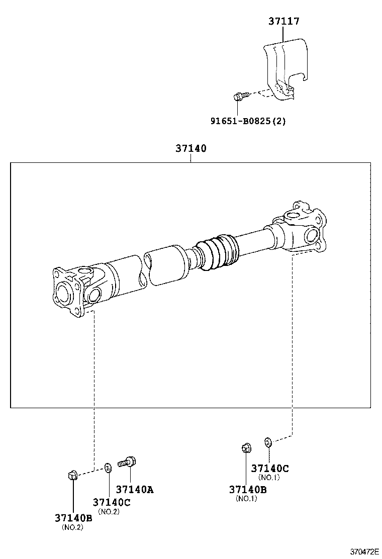 37100-0C010 SHAFT ASSY, PROPELLER W/CENTER BEARING product image