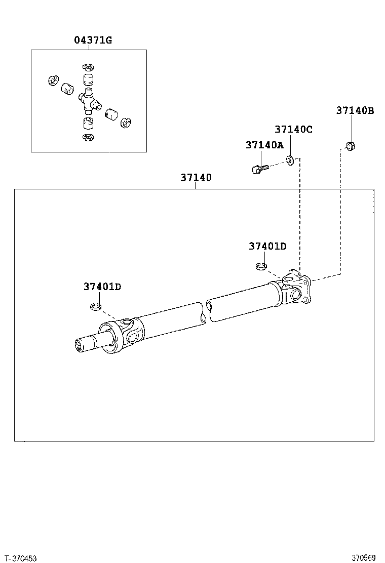 37100-26530 SHAFT ASSY, PROPELLER W/CENTER BEARING product image