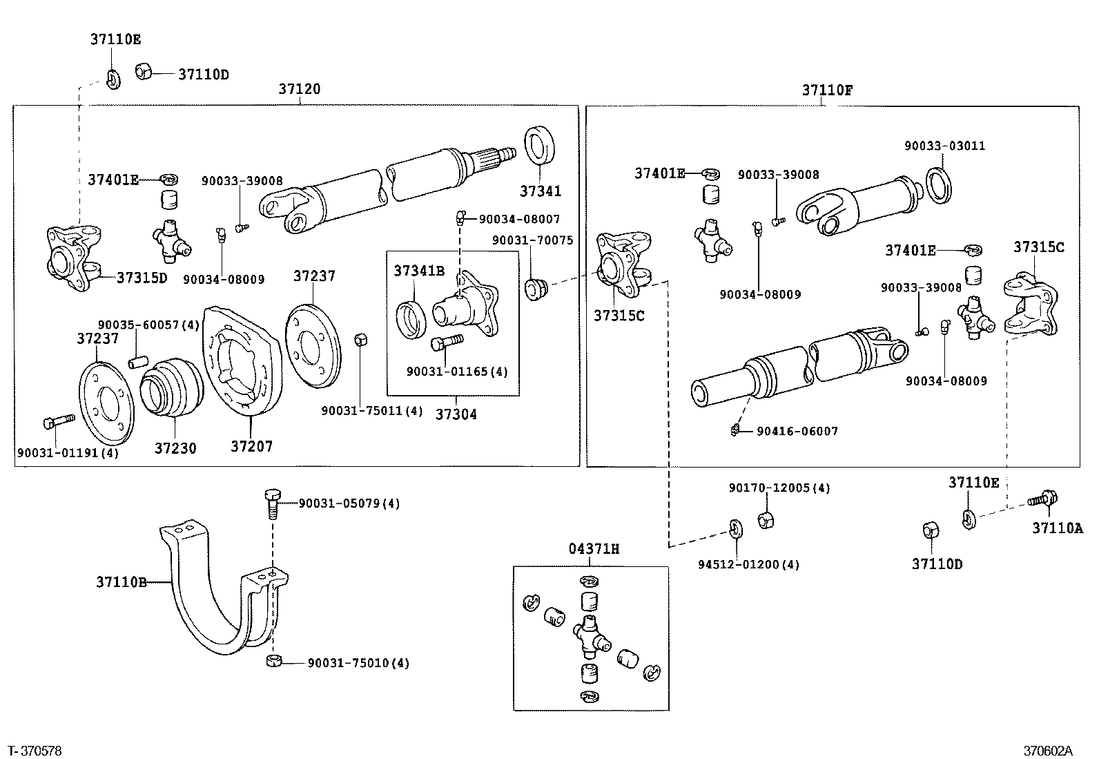 37100-37200 SHAFT ASSY, PROPELLER W/CENTER BEARING product image