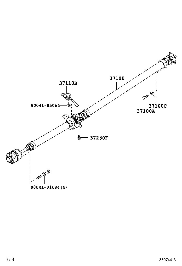 37100-B1013 SHAFT ASSY, PROPELLER W/CENTER BEARING product image