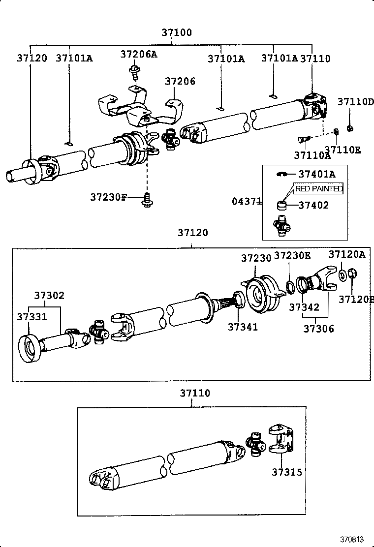 90119-10652 BOLT, NO.1 (FOR CENTER SUPPORT BEARING) product image