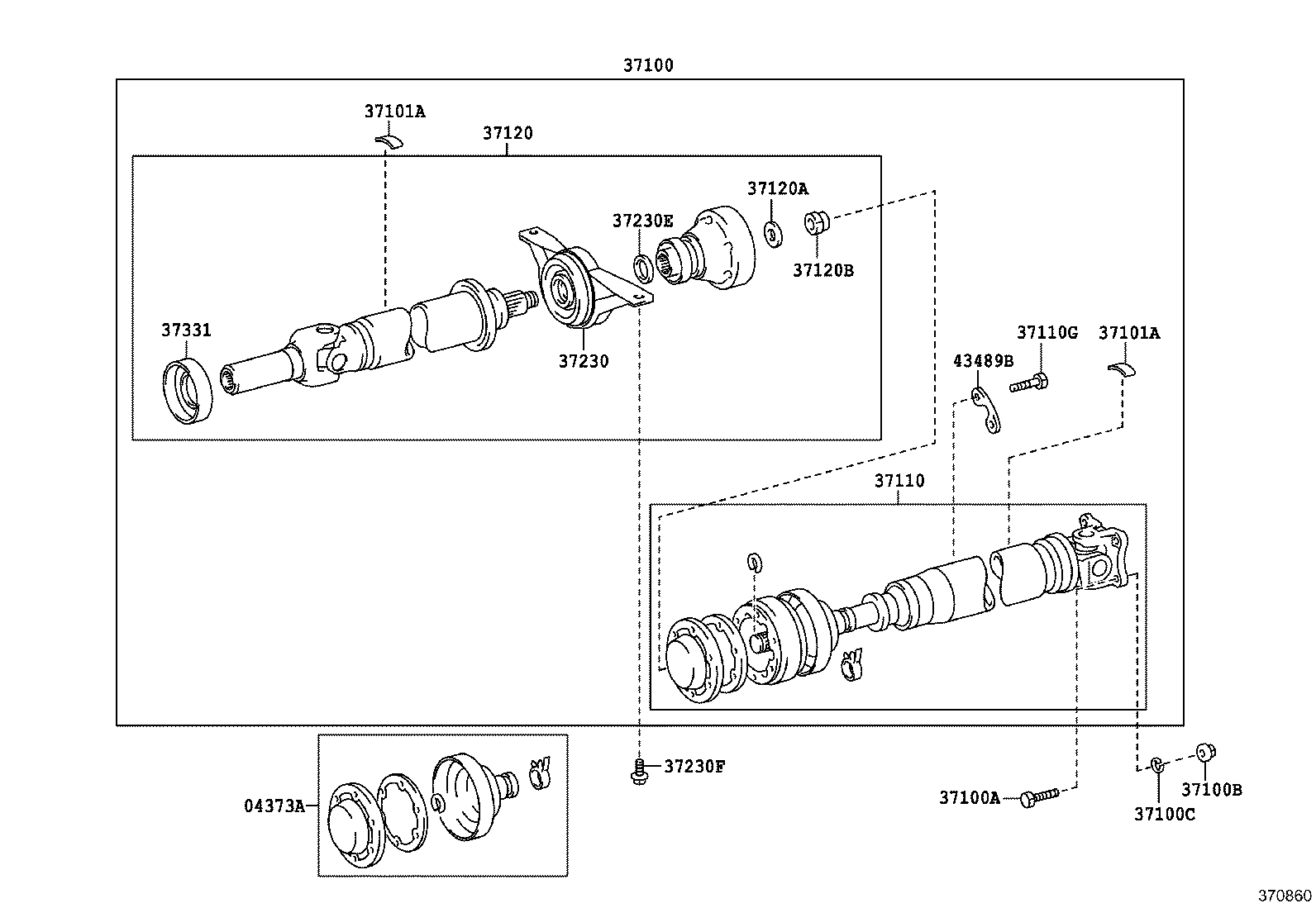 37120-42010 SHAFT ASSY, PROPELLER INTERMEDIATE product image