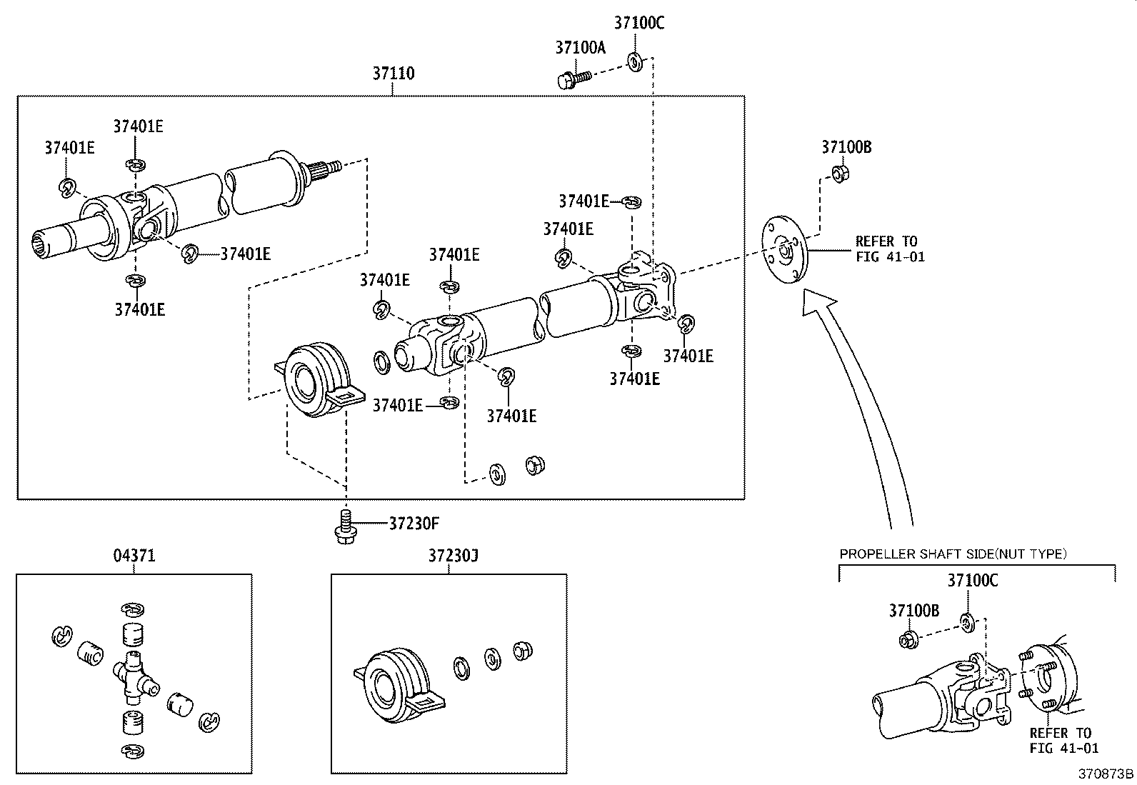 04371-04031 SPIDER KIT, UNIVERSAL JOINT(FOR PROPELLER SHAFT) product image
