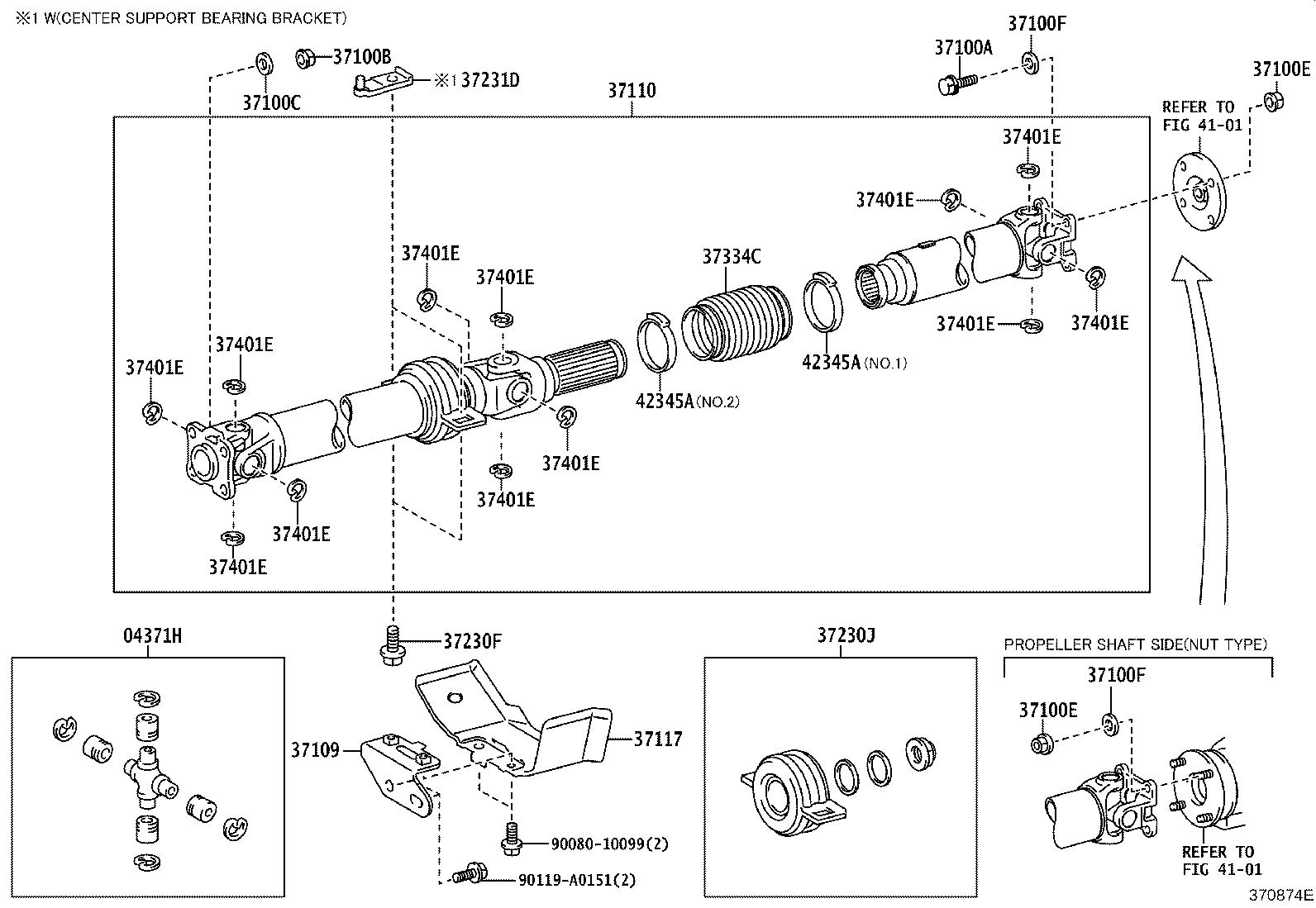 04371-04031 SPIDER KIT, UNIVERSAL JOINT(FOR PROPELLER SHAFT) product image