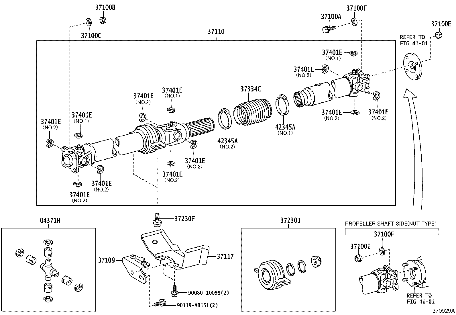 04371-04031 SPIDER KIT, UNIVERSAL JOINT(FOR PROPELLER SHAFT) product image