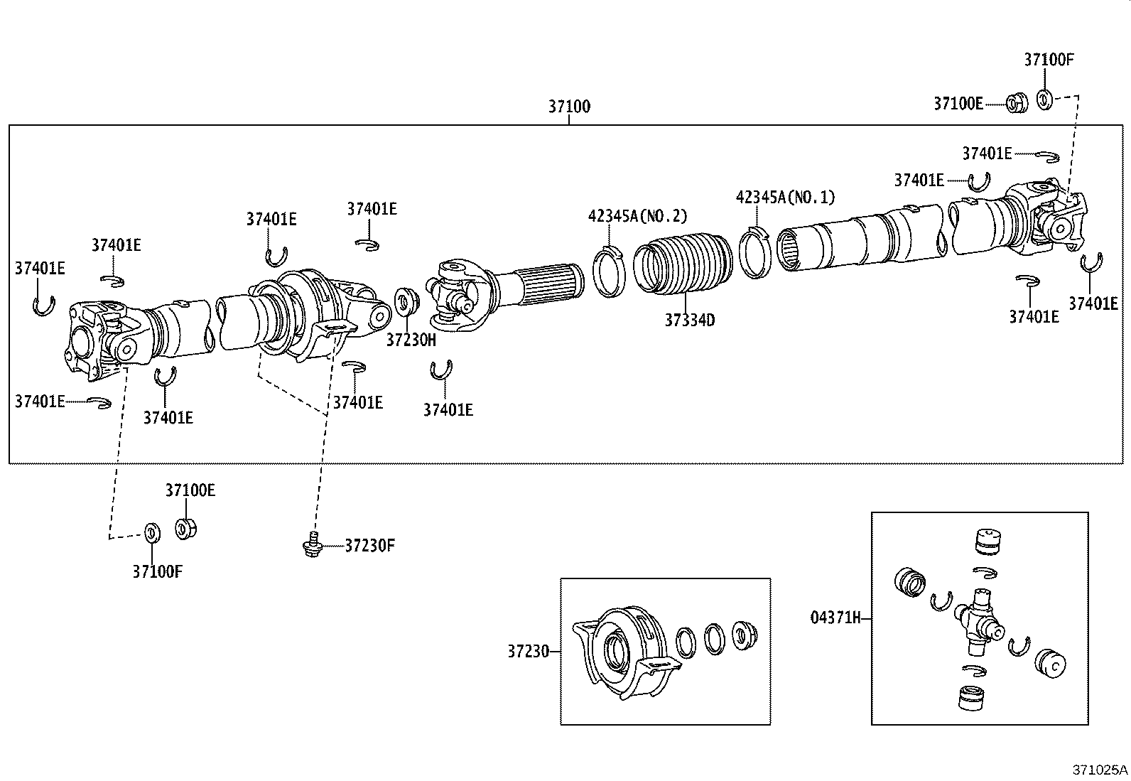 04371-04080 SPIDER KIT, REAR PROPELLER SHAFT UNIVERSAL JOINT product image