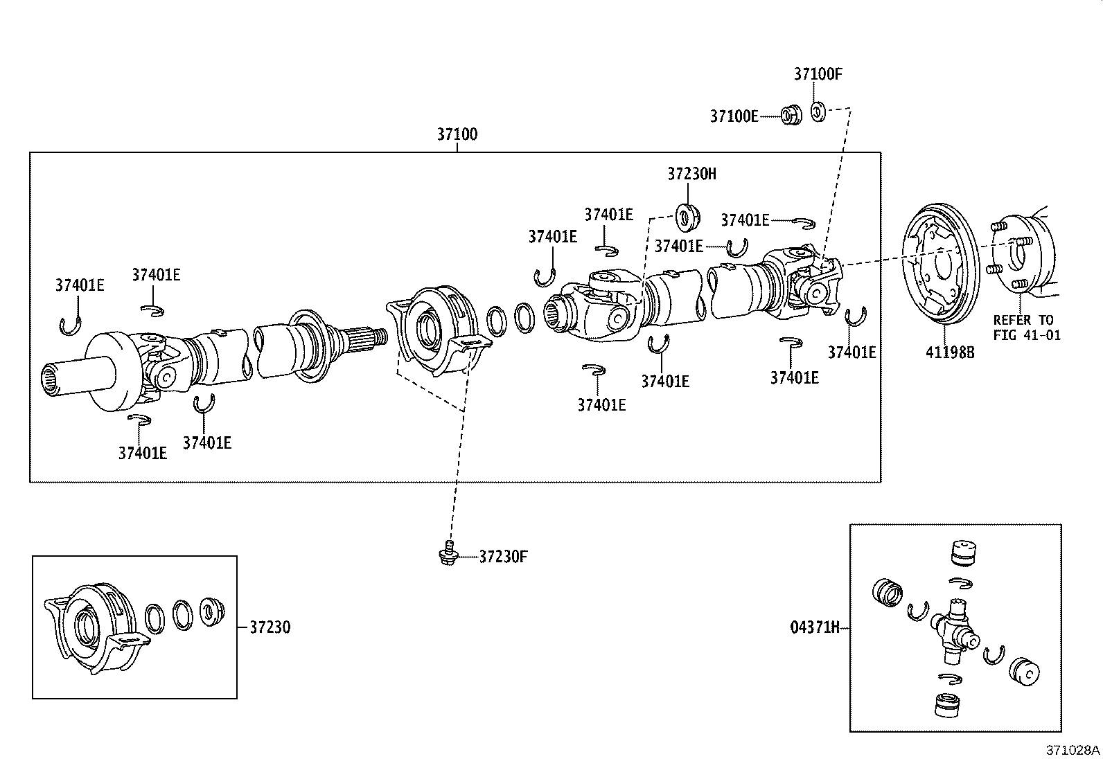 04371-04080 SPIDER KIT, REAR PROPELLER SHAFT UNIVERSAL JOINT product image
