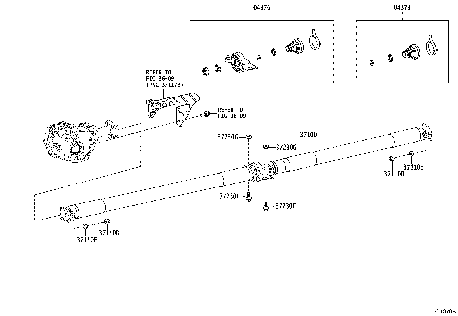 37100-16070 SHAFT ASSY, PROPELLER W/CENTER BEARING product image