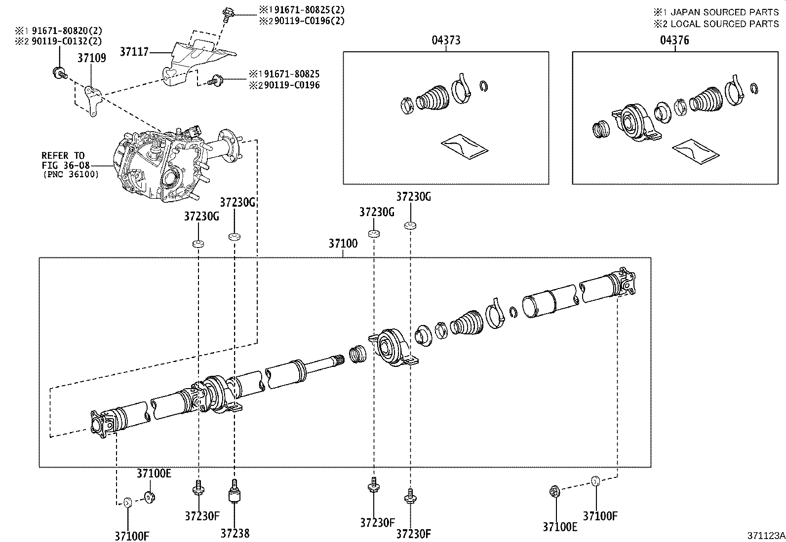 90119-C0288 BOLT, NO.1 (FOR CENTER SUPPORT BEARING) product image