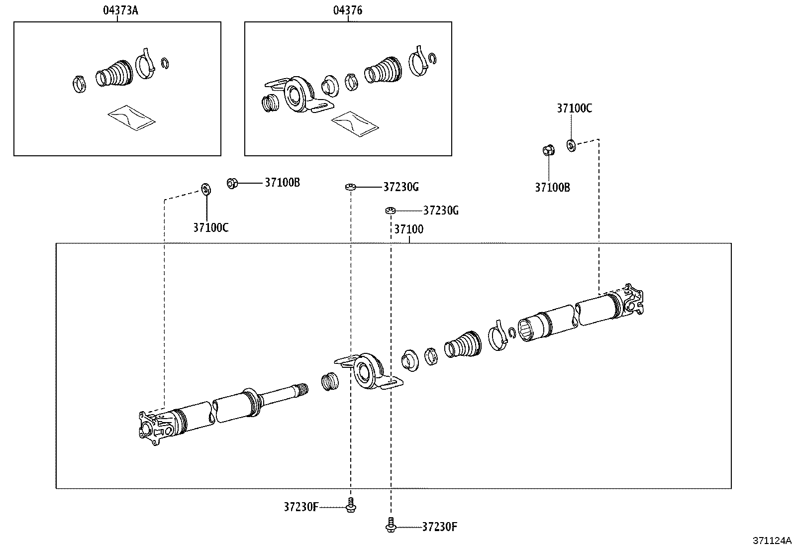 37100-12690 SHAFT ASSY, PROPELLER W/CENTER BEARING product image