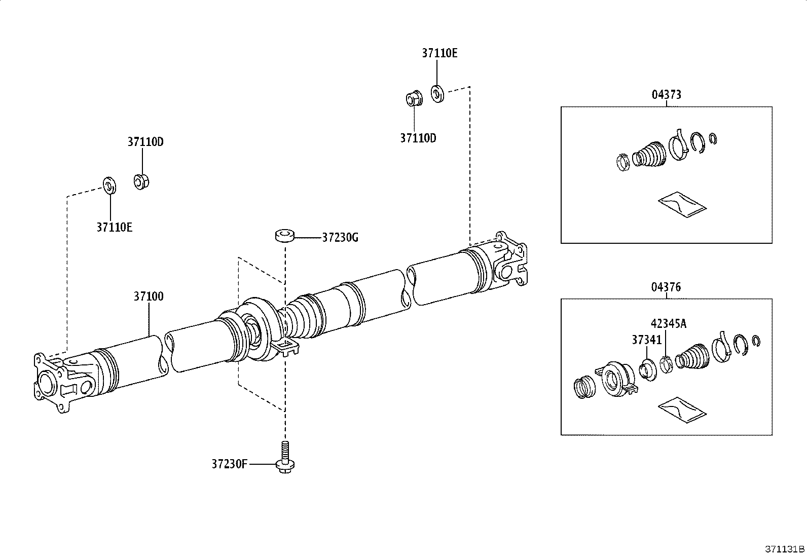 37100-16070 SHAFT ASSY, PROPELLER W/CENTER BEARING product image
