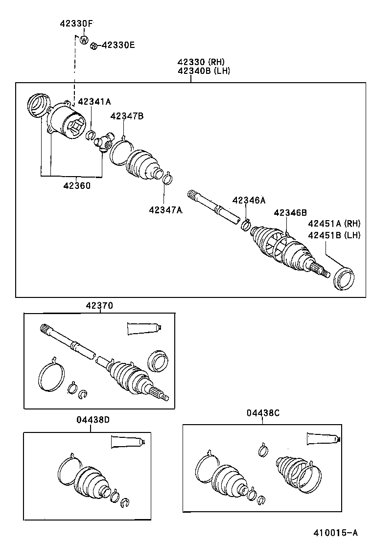 42340-44010 SHAFT ASSY, REAR DRIVE, RH product image