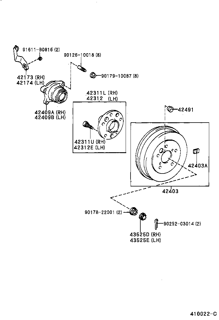 42340-44010 SHAFT ASSY, REAR DRIVE, RH product image