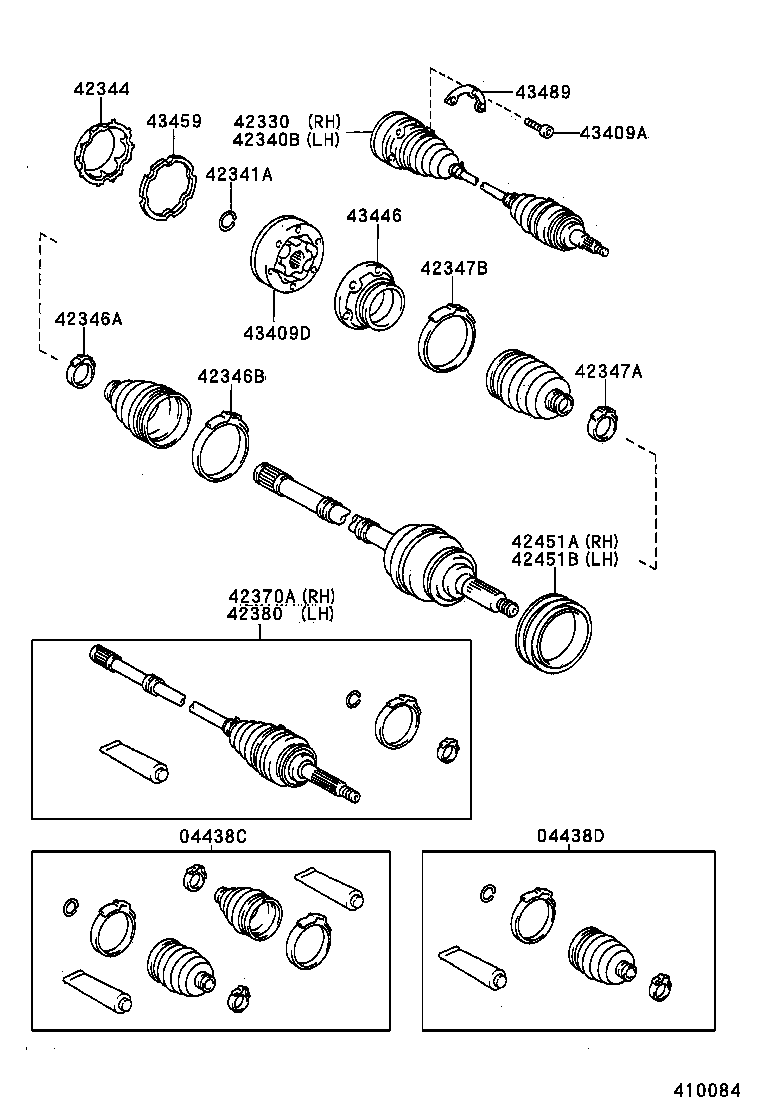 42380-29025 SHAFT ASSY, REAR DRIVE OUTBOARD JOINT, LH product image