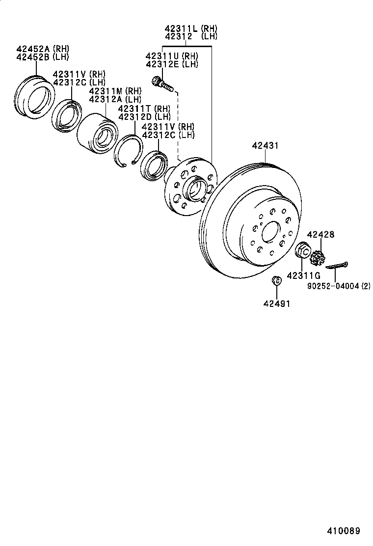 42380-29025 SHAFT ASSY, REAR DRIVE OUTBOARD JOINT, LH product image