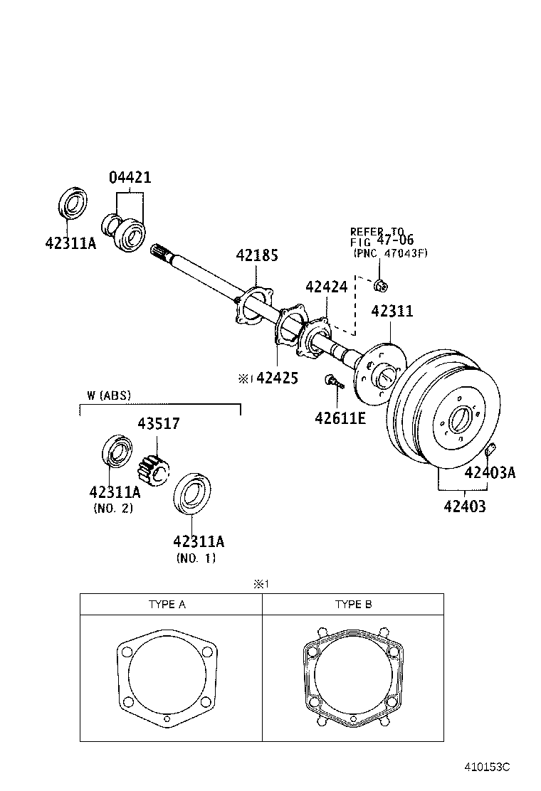 04421-30031 BEARING KIT, REAR AXLE SHAFT product image