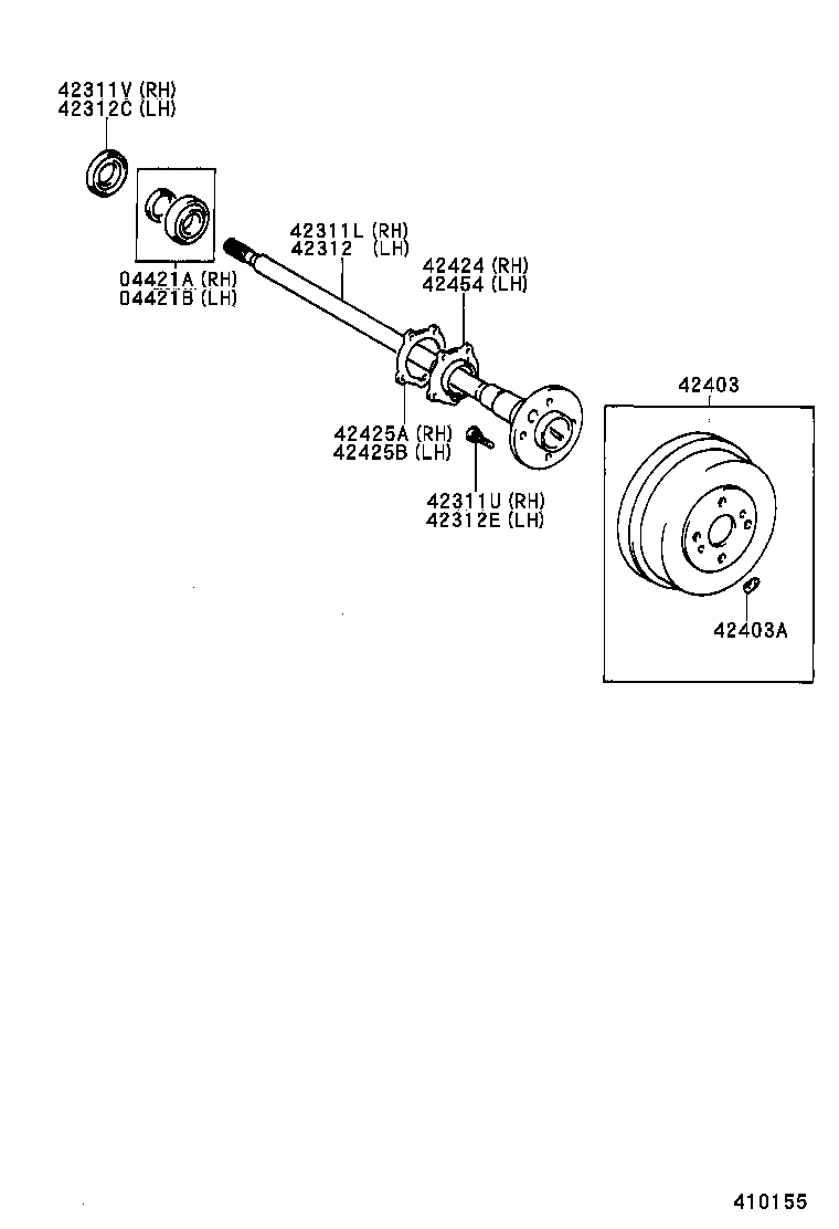 42311-38020 SHAFT, REAR AXLE, RH product image