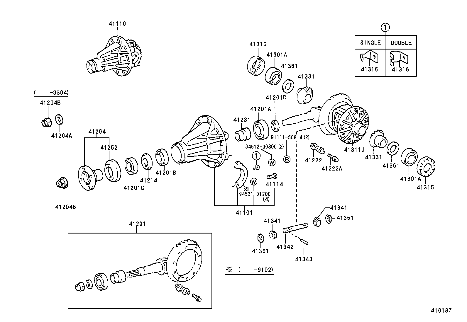 41110-35280 CARRIER ASSY, DIFFERENTIAL, REAR product image