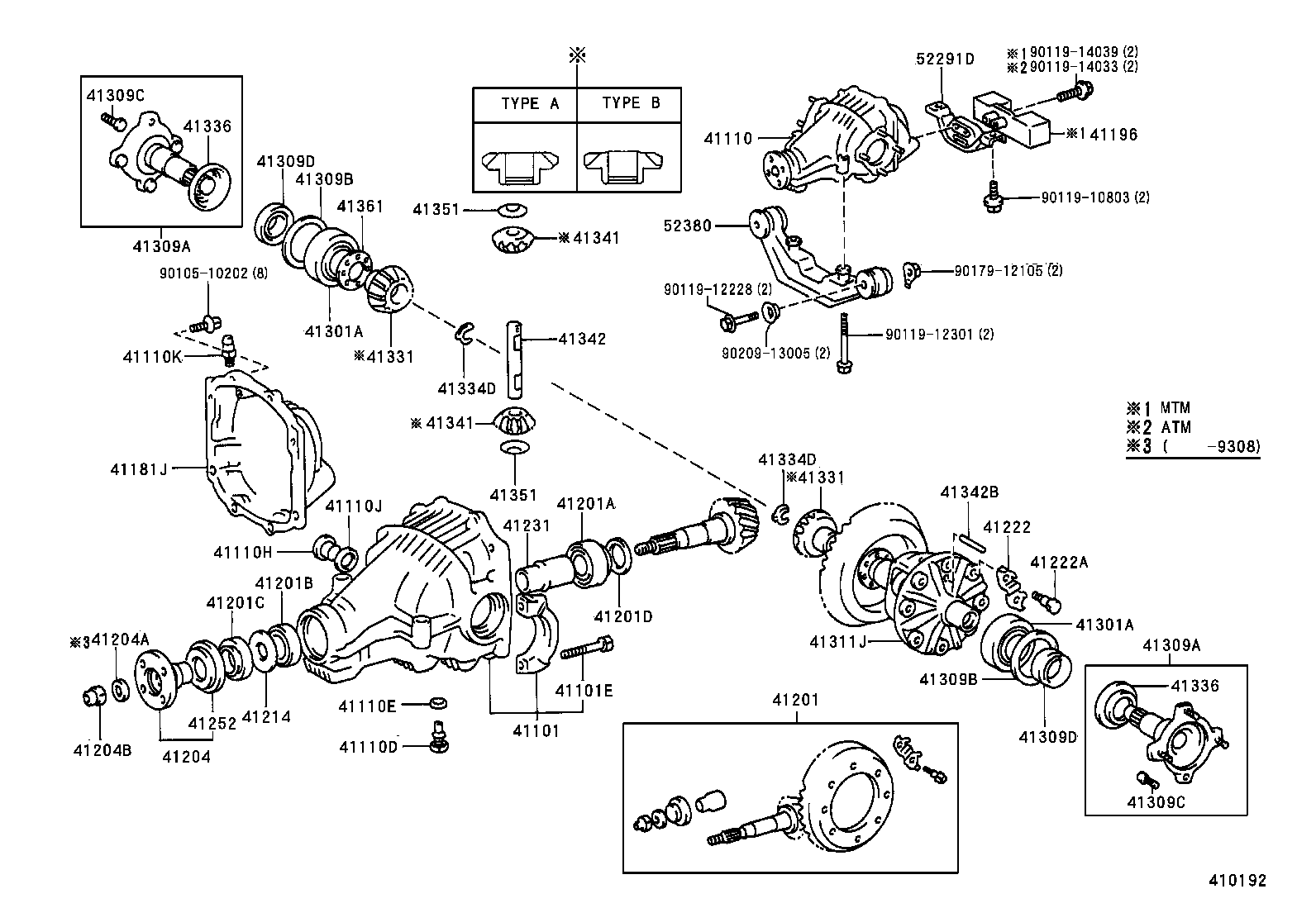 41101-12041 CARRIER SUB-ASSY, DIFFERENTIAL, REAR product image