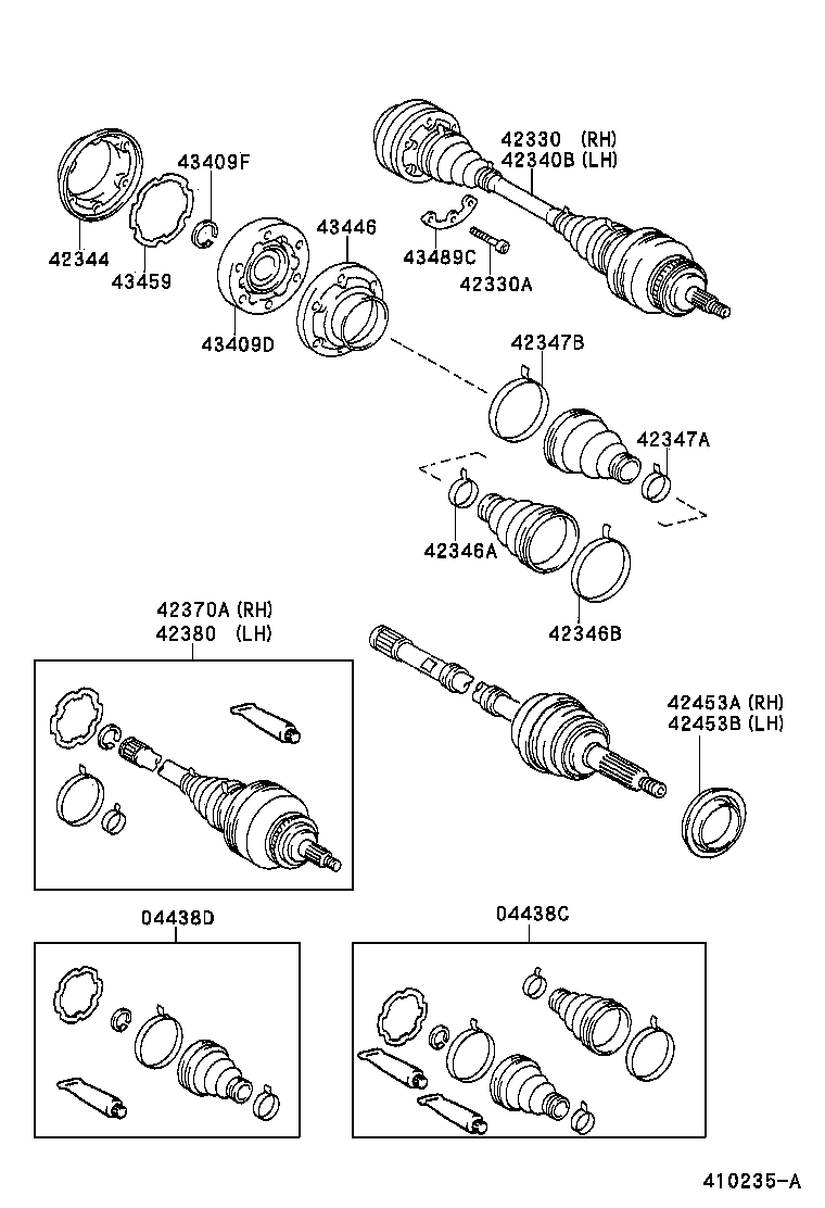 04437-53030 BOOT KIT, REAR DRIVE SHAFT INBOARD JOINT product image