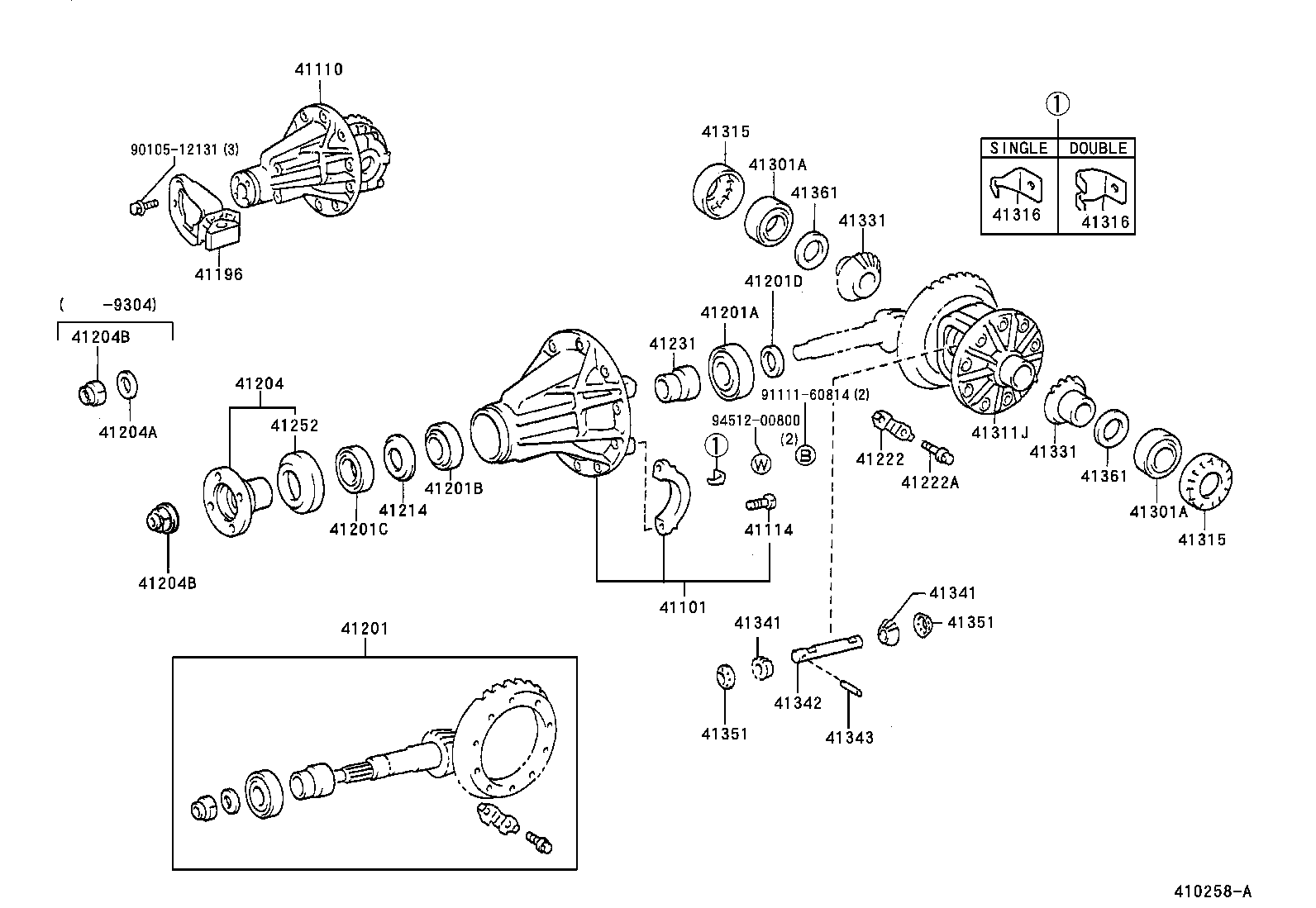 41110-28260 CARRIER ASSY, DIFFERENTIAL, REAR product image