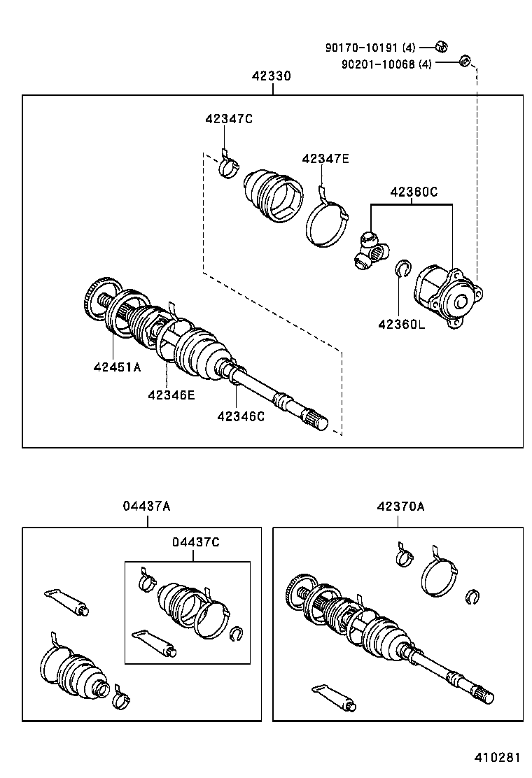 42330-26040 SHAFT ASSY, REAR DRIVE, RH product image