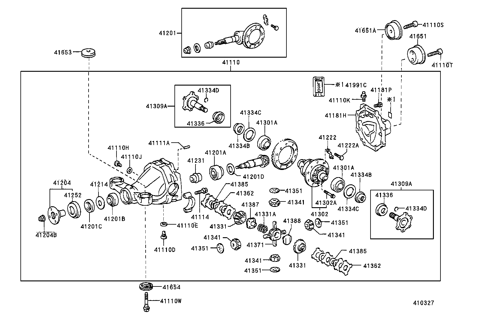 41110-3A070 CARRIER ASSY, DIFFERENTIAL, REAR product image