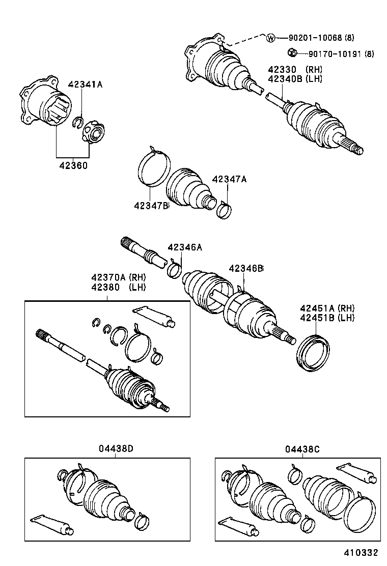 42330-0W010 SHAFT ASSY, REAR DRIVE, RH product image