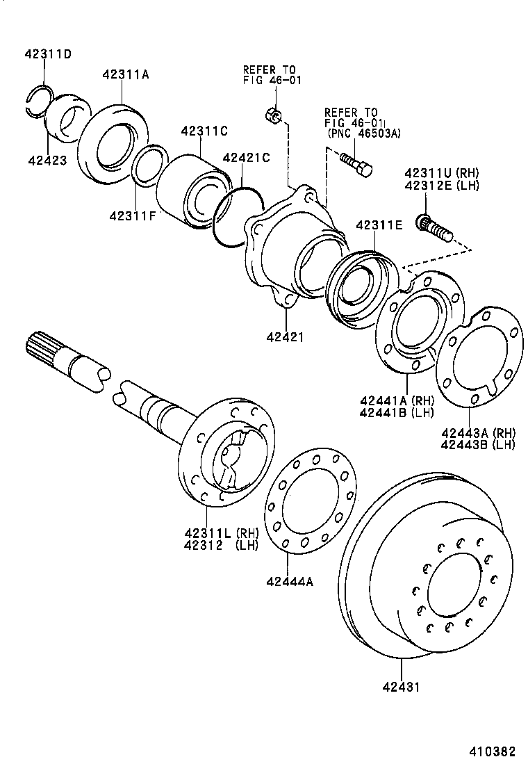 42423-60020 RETAINER, REAR AXLE BEARING, INNER product image