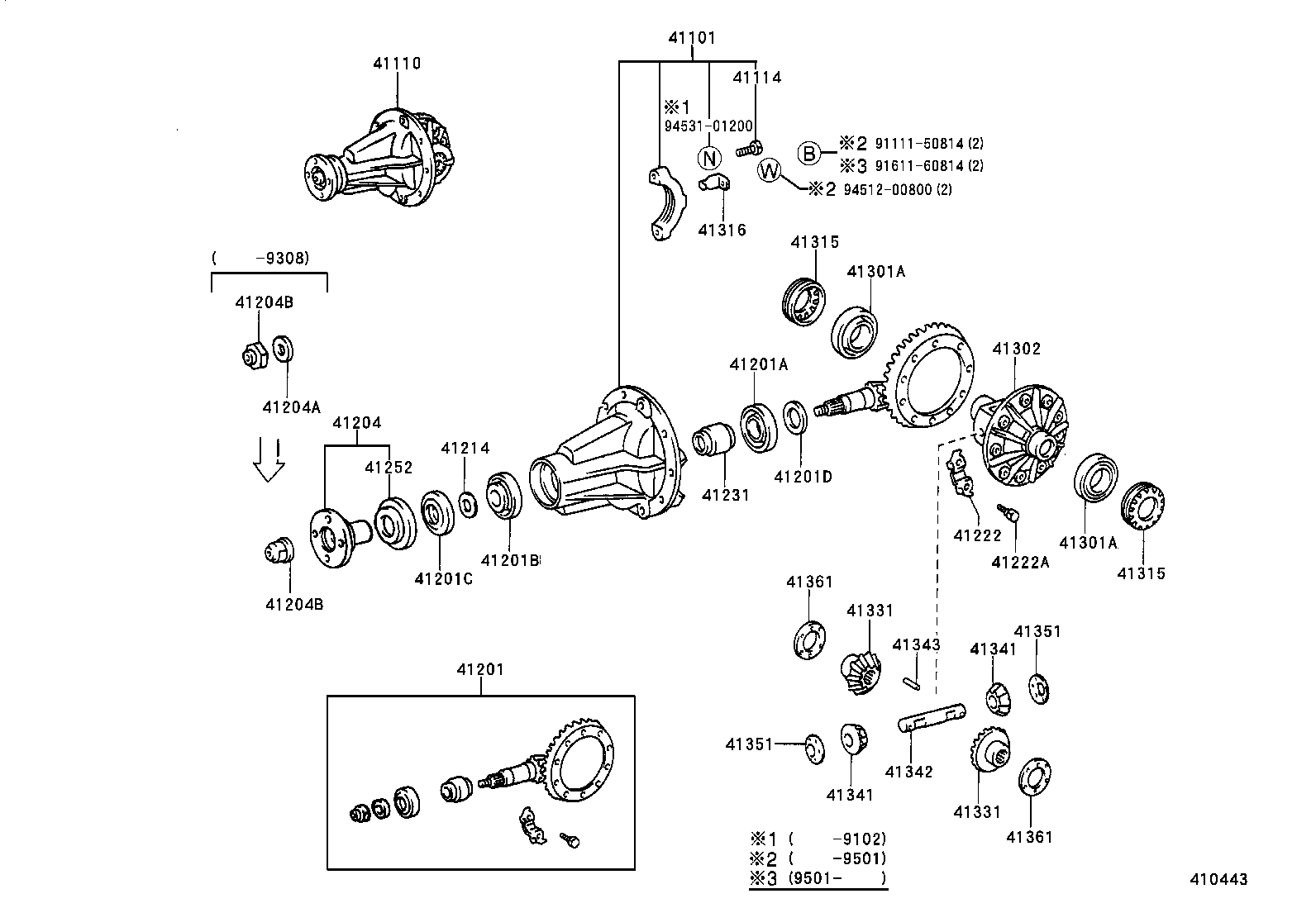 41101-60140 CARRIER SUB-ASSY, DIFFERENTIAL, REAR product image